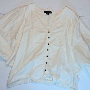 Sanctuary Cream Button-Up Blouse